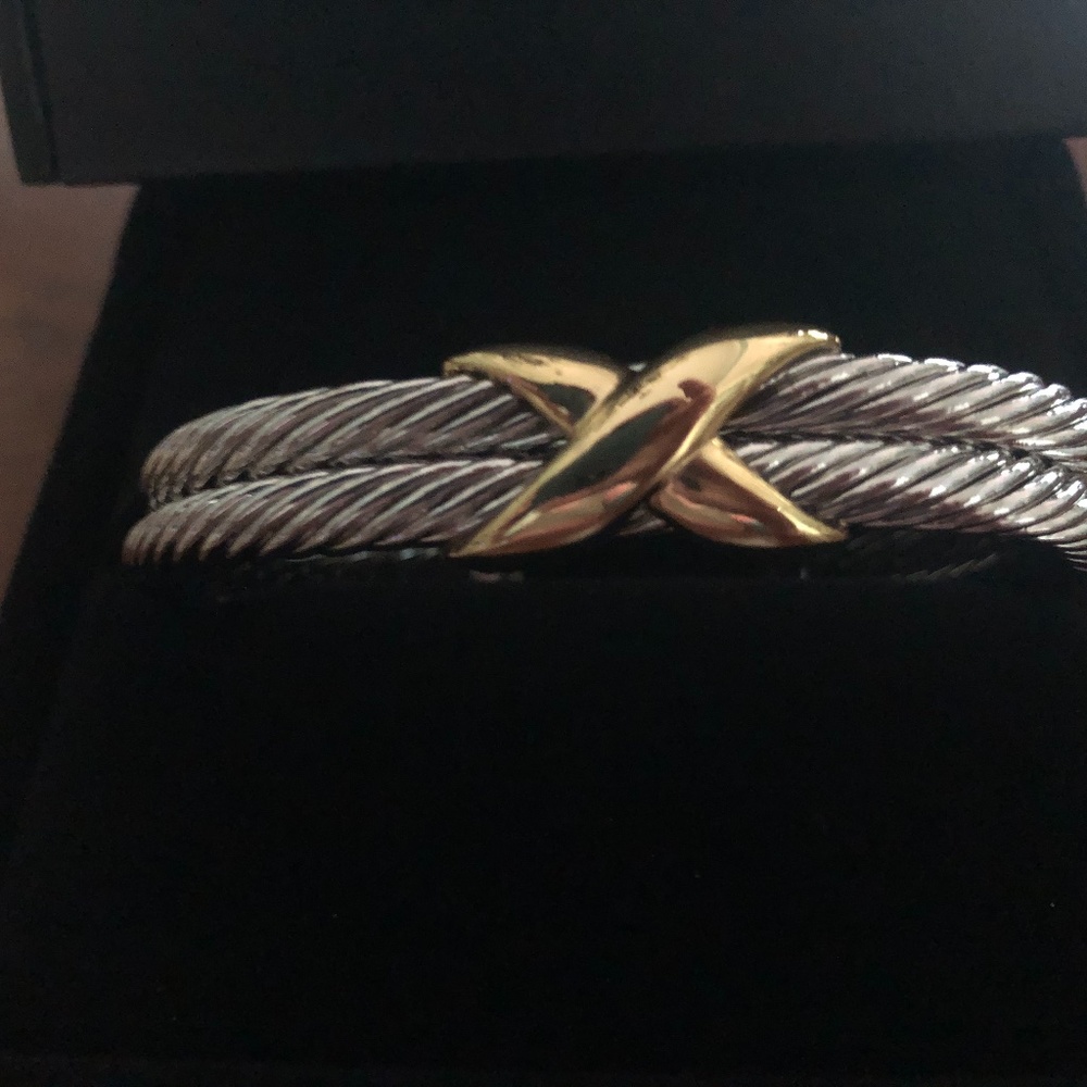 NEW David Yurman Double X Bracelet with 14K Gold